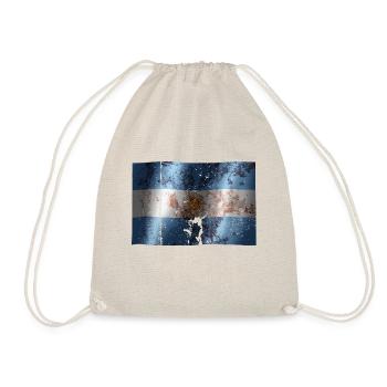 Argentina flag cool vintage used sport look - Drawstring Bag - nature - Front