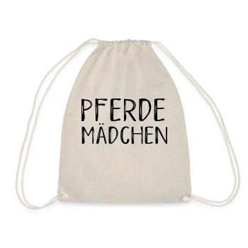 Pferdemädchen Pferd Mädchen Kinder Schrift - Turnbeutel - Natur - Vorne