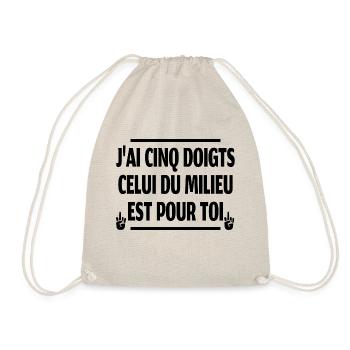 j'ai cinq doigts celui du milieu est pour toi - Sac de sport léger - nature - Devant