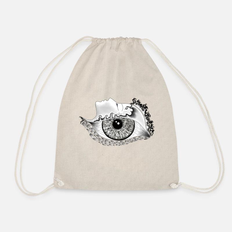 Big eye, black, realistic - Drawstring Bag - nature