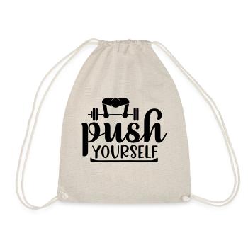 Push Yourself 01 - Drawstring Bag - nature - Front