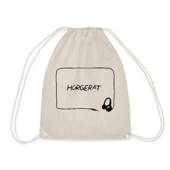 HÖRGERÄT Headphones Auriculares Headset!! - Turnbeutel - Natur - Vorne