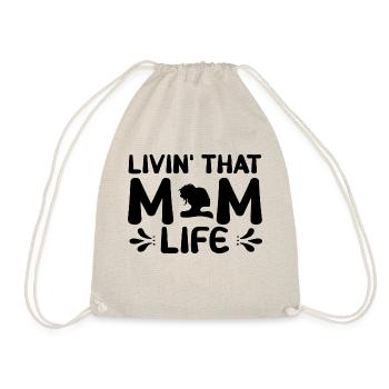 Livin that Mom life - Drawstring Bag - nature - Front