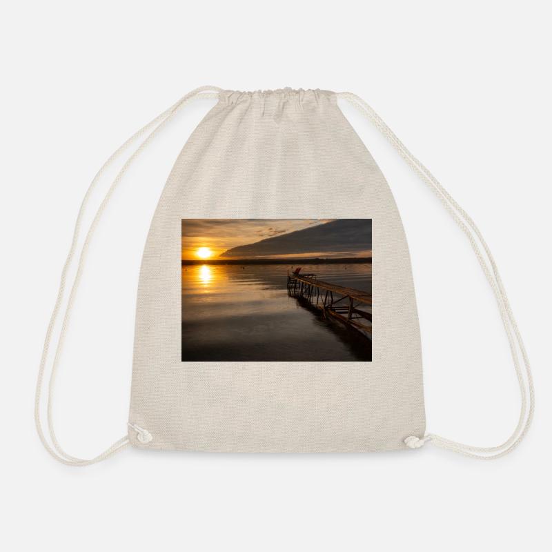 Sunset at Lake Ammersee - Drawstring Bag - nature