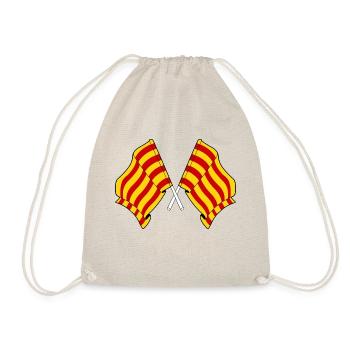 Two flags crossed Catalonia - Drawstring Bag - nature - Front