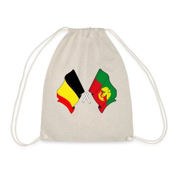 Drapeau de la Belgique et drapeau de Bruxelles croisés - Sac de sport léger - nature - Devant