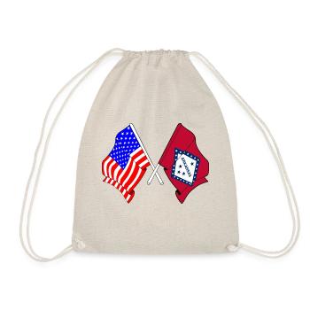 USA and state of Arkansas flag crossed - Drawstring Bag - nature - Front