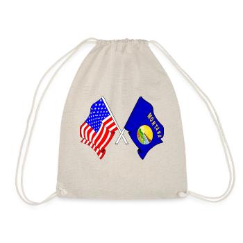 USA and state of Montana flag crossed - Drawstring Bag - nature - Front