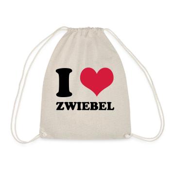 I Love Zwiebel - Turnbeutel - Natur - Vorne