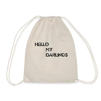 hello my darlings - Drawstring Bag - nature - Front
