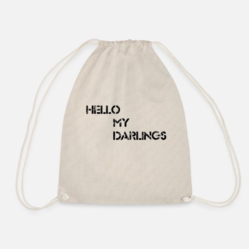 hello my darlings - Drawstring Bag - nature