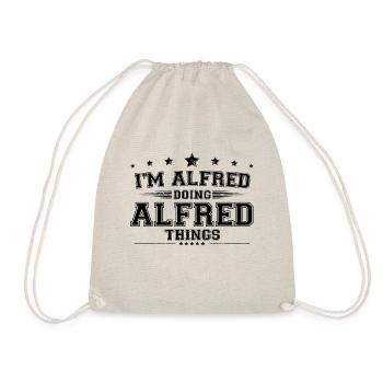 Ich bin Alfred, der Alfred Dinge macht - Turnbeutel - Natur - Vorne