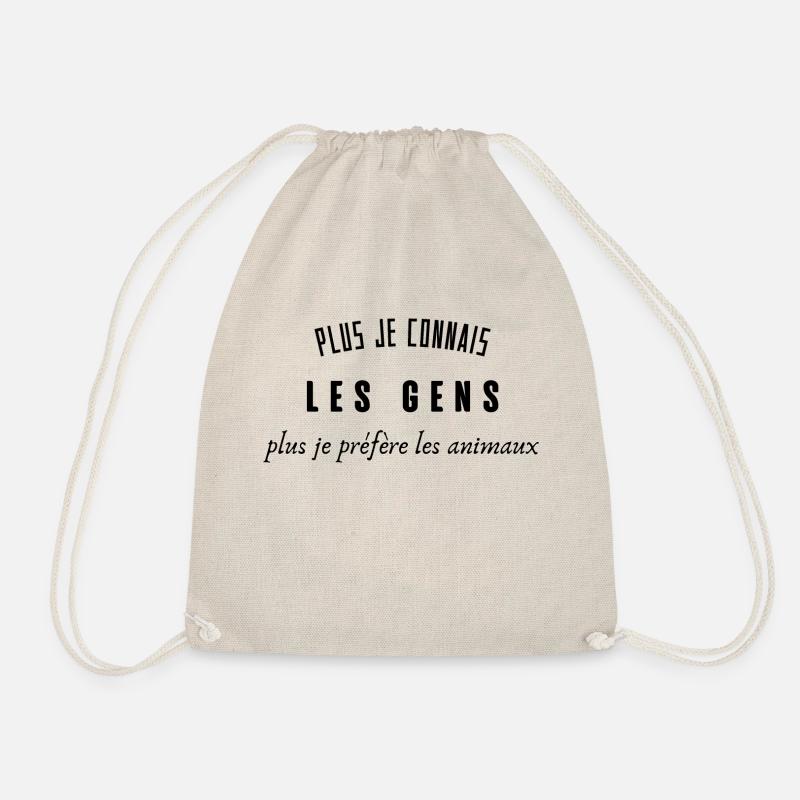 plus je connais les gens plus je préfère l'animal - Sac de sport léger - nature