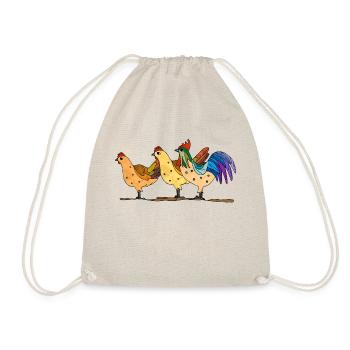 Hens and rooster - Drawstring Bag - nature - Front