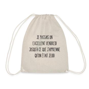 je passais un excellent vendredi - Sac de sport léger - nature - Devant
