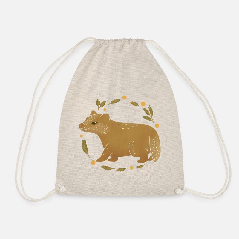 Wild animals - Badger - Drawstring Bag - nature