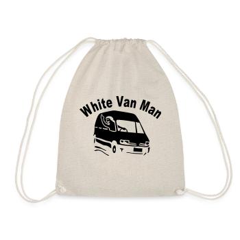 White Van Man For Dark Shirts - Drawstring Bag - nature - Front