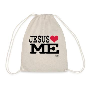 jesus loves me - Drawstring Bag - nature - Front