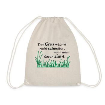 Das Gras wächst nicht schneller - Turnbeutel - Natur - Vorne