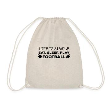 Football: Eat, sleep, play football, repeat. - Drawstring Bag - nature - Front