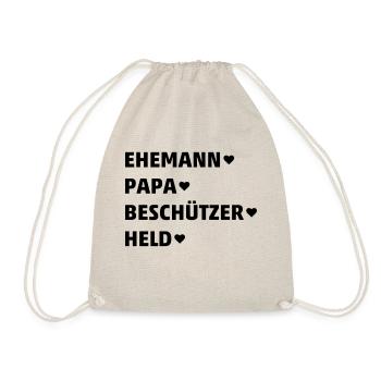 Ehemann, Papa Vater, Vati, Beschützer, Held (dh) - Turnbeutel - Natur - Vorne