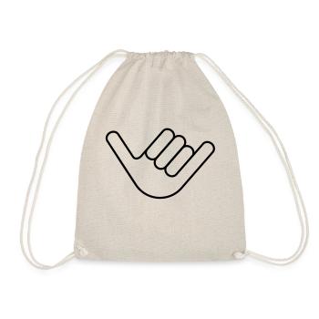 Shaka - Hang Loose - Surfergruß - Turnbeutel - Natur - Vorne
