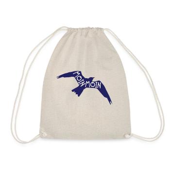 Seagull in flight with lettering "Moin Moin" - Drawstring Bag - nature - Front