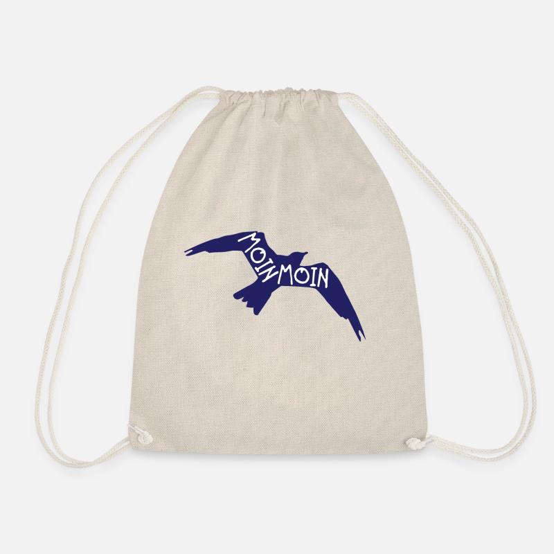 Seagull in flight with lettering "Moin Moin" - Drawstring Bag - nature