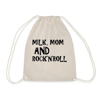 Milk, Mom and Rock 'N' Roll - Drawstring Bag - nature - Front
