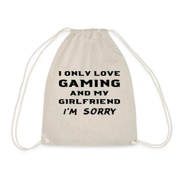 Ich liebe Gaming und meine Freundin Gamer Freund - Turnbeutel - Natur - Vorne