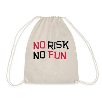No Risk No Fun / Quote / Funny / Humor / Citation - Turnbeutel - Natur - Vorne