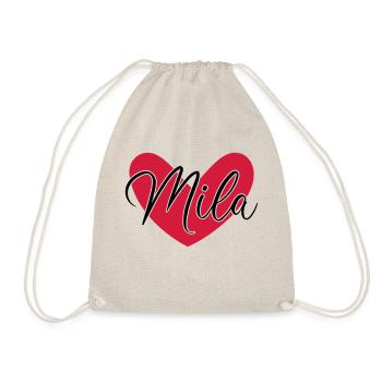 Mila Name Vorname - Turnbeutel - Natur - Vorne
