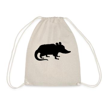 Silhouette Opossum Design - Drawstring Bag - nature - Front