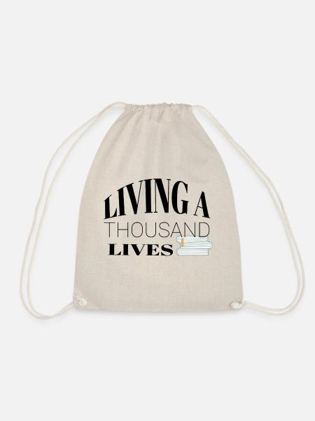 A Reader Lives a Thousand Lives Geschenk - Turnbeutel - Natur