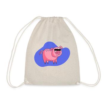 Cartoon Pig - Drawstring Bag - nature - Front