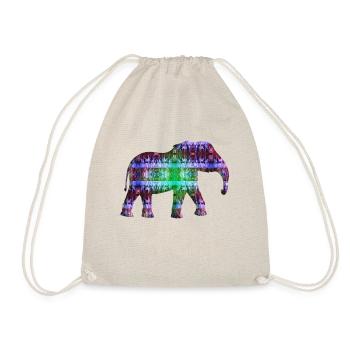 bunter Elefant - Turnbeutel - Natur - Vorne