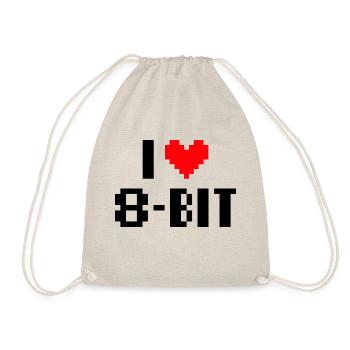I love 8bit - Drawstring Bag - nature - Front