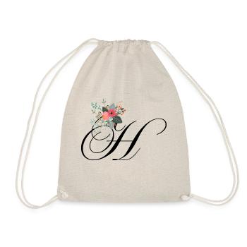 Letter h flowery - Drawstring Bag - nature - Front