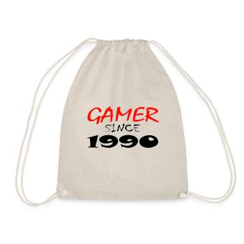 Gamer since 1990 , cooles T-Shirt für Gamer - Turnbeutel - Natur - Vorne