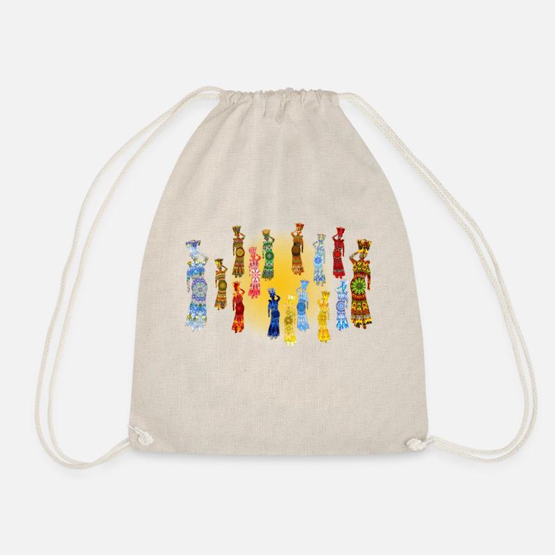 Tanzanian Lady 2023 02 - Drawstring Bag - nature