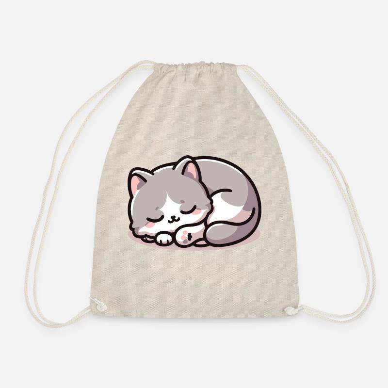 Schlafende Katze - Turnbeutel - Natur
