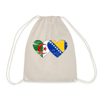 Algérie Bosnie drapeau coeur utilisé - Sac de sport léger - nature - Devant