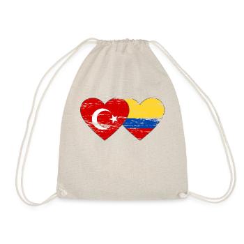 Turquie Colombie Drapeau Coeur Utilisé - Sac de sport léger - nature - Devant