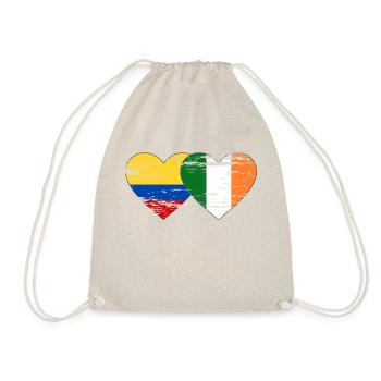 Colombie Irlande drapeau coeur utilisé - Sac de sport léger - nature - Devant
