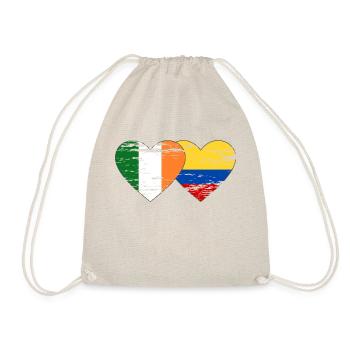 Irlande Colombie drapeau coeur utilisé - Sac de sport léger - nature - Devant