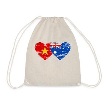Vietnam Australien Flagge Herz used - Turnbeutel - Natur - Vorne