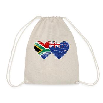 Afrique du Sud Nouvelle-Zélande drapeau coeur utilisé - Sac de sport léger - nature - Devant