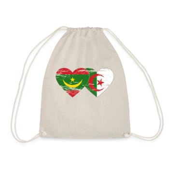 Algerien Mauretanien Flagge Herz used - Turnbeutel - Natur - Vorne