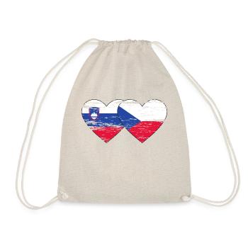 Slovénie République tchèque Drapeau Coeur utilisé - Sac de sport léger - nature - Devant