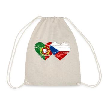 Portugal Drapeau de la République tchèque coeur utilisé - Sac de sport léger - nature - Devant